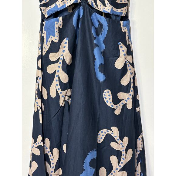 August Resort Wear Aphrodite Dark Blue Maxi Dress Size Large NWT Made in Greece - Picture 7 of 15
